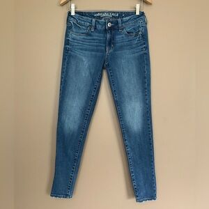 {American Eagle} Stretch Jeggings Skinny Leg in Blue - Womens 4 Regular